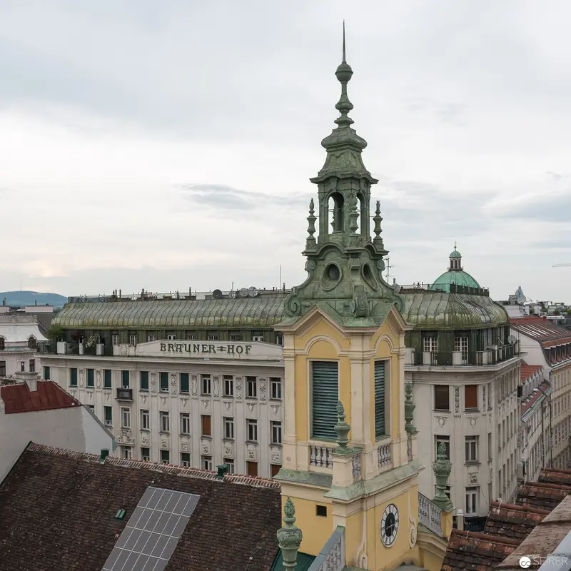 Baroque City Tower in Vienna: Brunner-Hof Building Architectural Panorama
