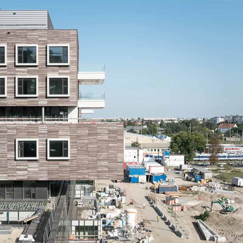 Construction Site and Modern Residential Architecture in Urban Development Landscape