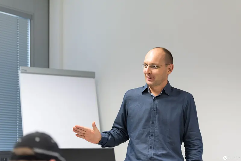 Microsoft User Group Meeting: Presenter Gesturing During Strategic Discussion