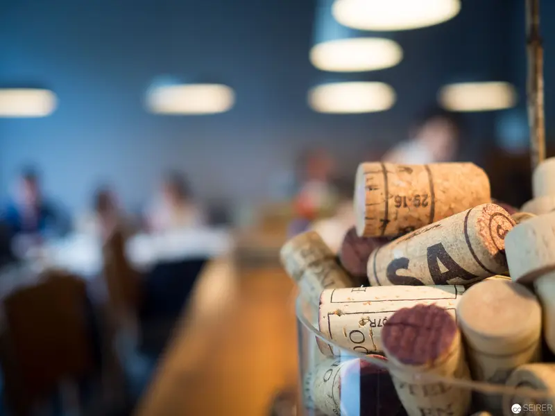 Wine Corks in Soft Focus at Benjaminis Restaurant, Vienna