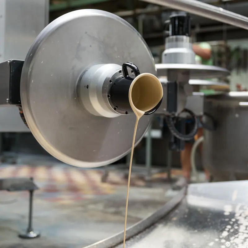 Molten Enamel Dripping from Spoon at Riess Enamel Manufactory in Ybbsitz