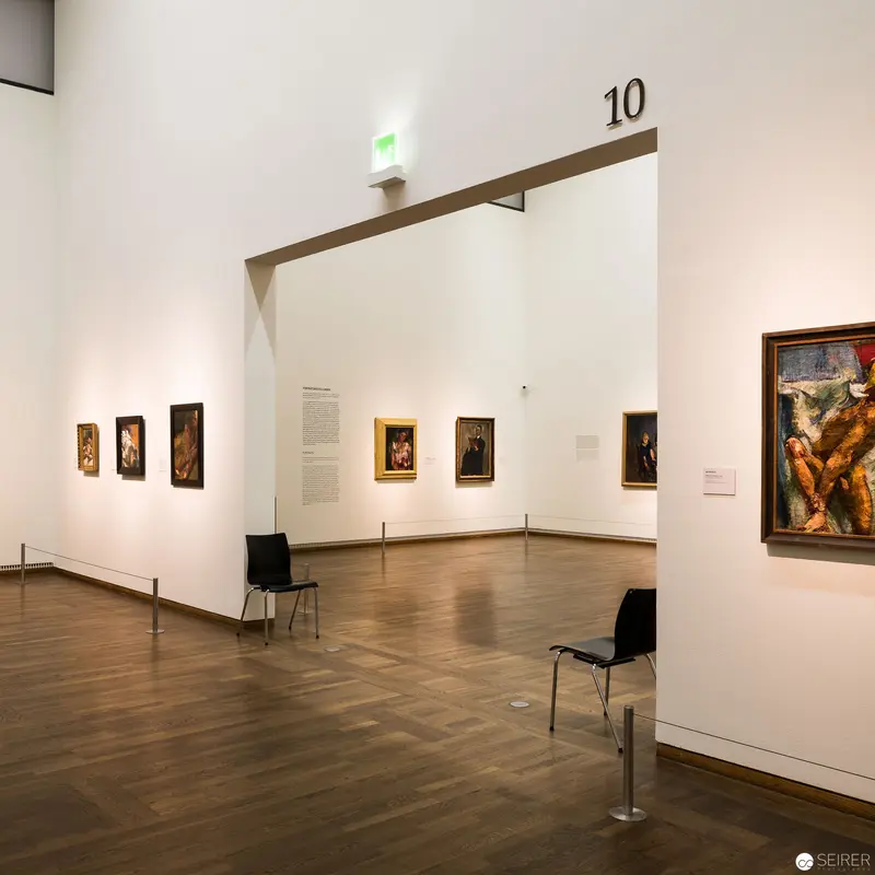Gallery Room 10: Minimalist Art Exhibition Space with Period Paintings