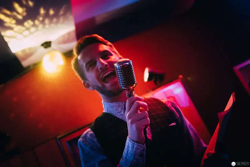 Passionate Vocalist Performing at Nesterval's Immersive "Dirty Faust" Production