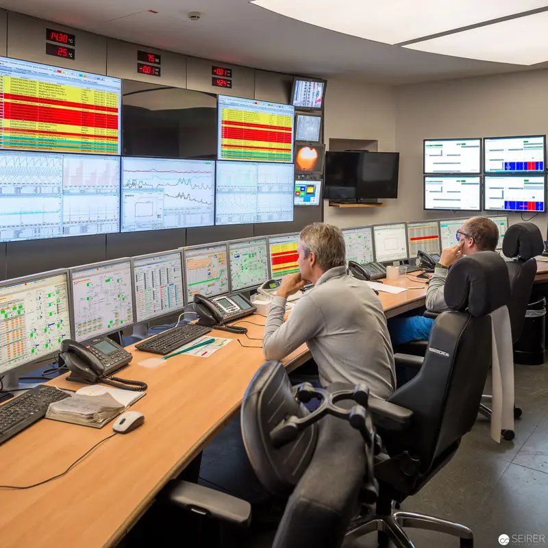Spittelau Waste Incineration Plant Control Room Monitoring Operations