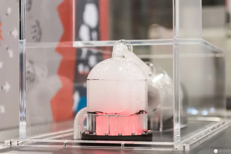 Luminescent Scientific Apparatus in Transparent Enclosure at ON/OFF Exhibition, Technical Museum Vienna