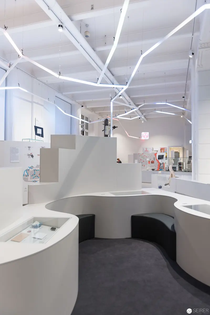 ON/OFF Exhibition Interior at Vienna Technical Museum - Sculptural White Landscape