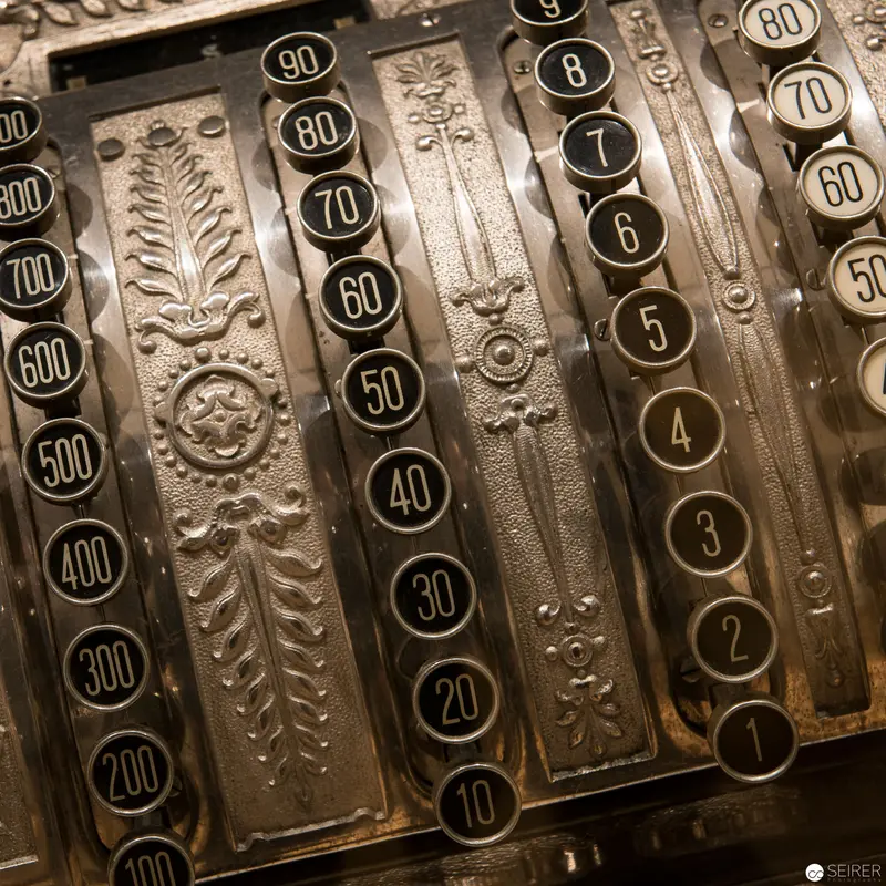 Ornate Mechanical Register Showcasing Precision Numerical Instrumentation