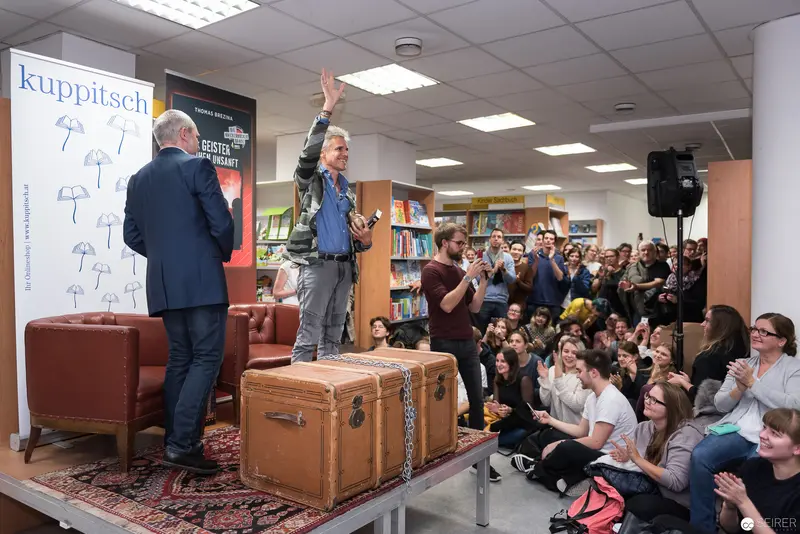 Thomas Brezina Book Presentation of "Alte Geister ruhen unsanft" at Kuppitsch Bookstore