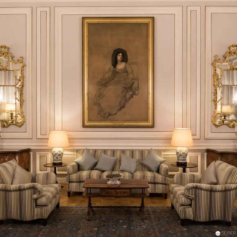 Elegant Salon Interior with Vintage Portrait at British Embassy, Vienna