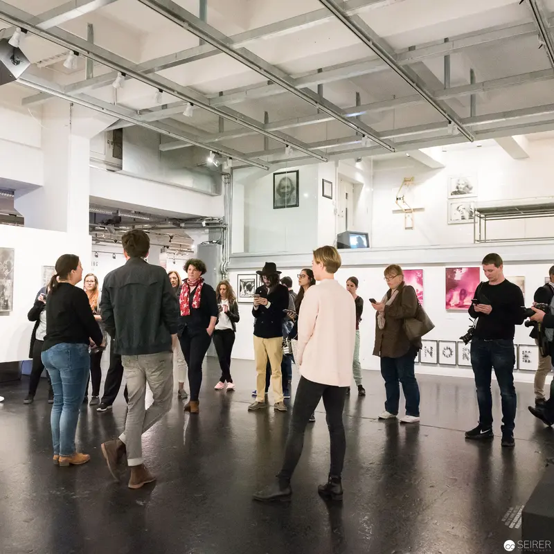 Visitors Exploring Alfons Schilling Exhibition at Westlicht Gallery, Vienna 2017