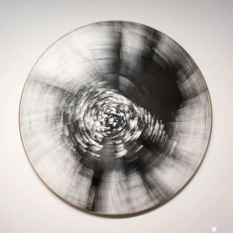 Alfons Schilling's Radial Motion Study: Circular Monochrome Vortex at Westlicht, 2017