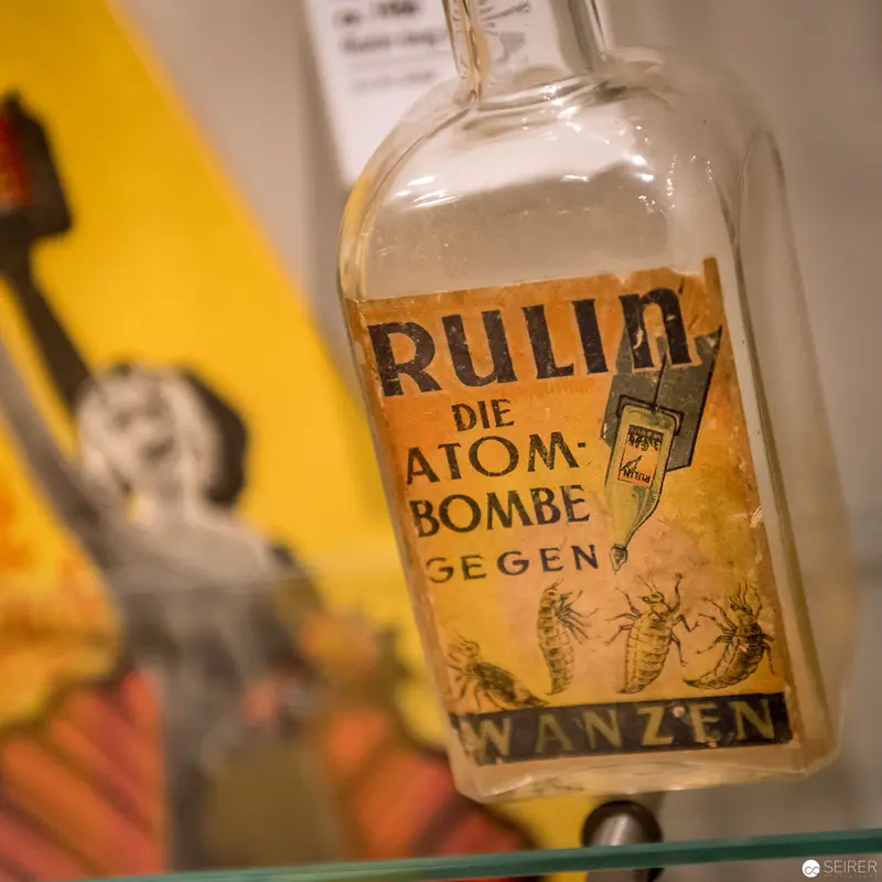 Vintage Pesticide Bottle Advertising Atomic-Age Insect Elimination Strategy