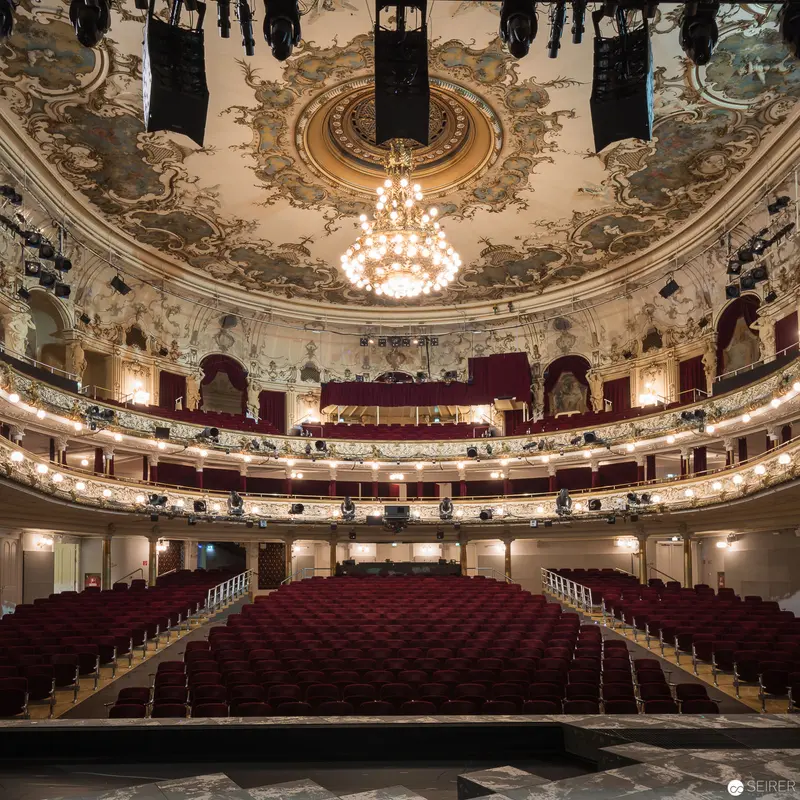 Ornate Interior of Ronacher Theater in Vienna, Baroque Performance Hall