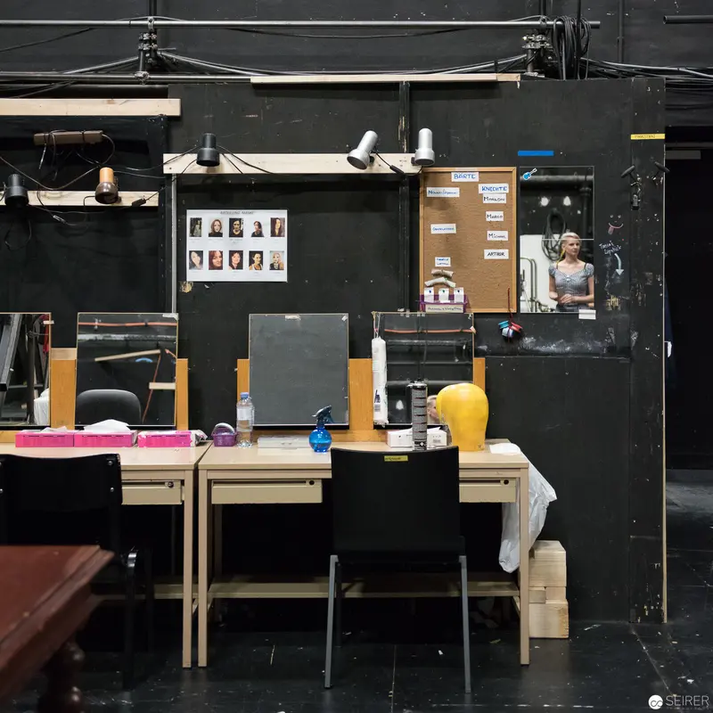 Behind-the-Scenes Workspace: Theatrical Production Design Station at Performance Venue