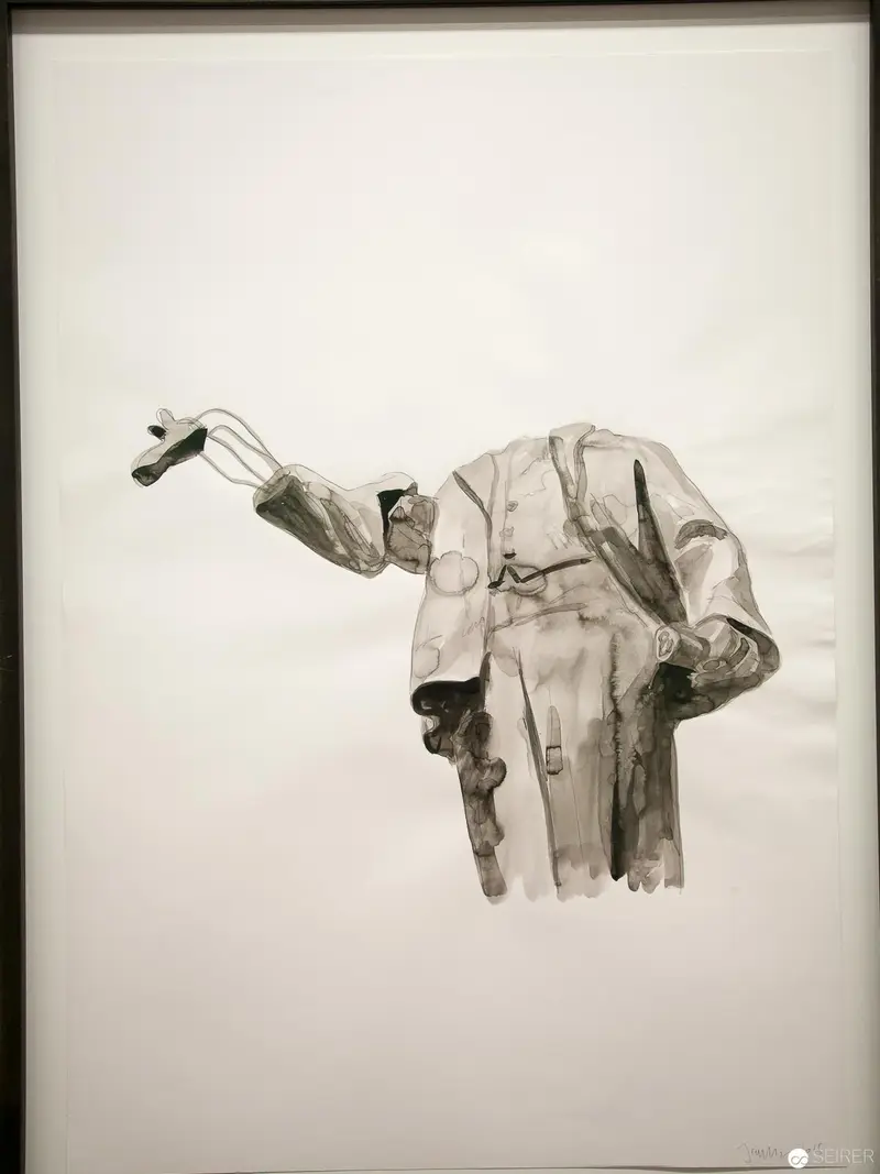 Fragmented Coat: Watercolor Deconstruction of Sartorial Abstraction