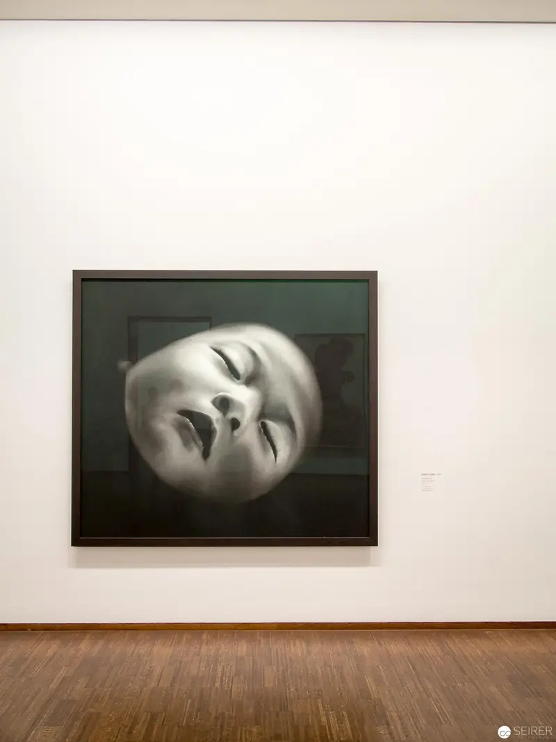 Distorted Facial Sculpture in Black and White at Albertina's New Acquisitions Exhibition