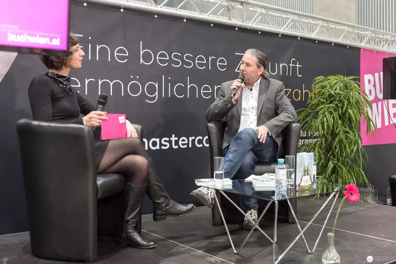 Panel Discussion at Buch Wien 2017 Literary Event with Mastercard Branding