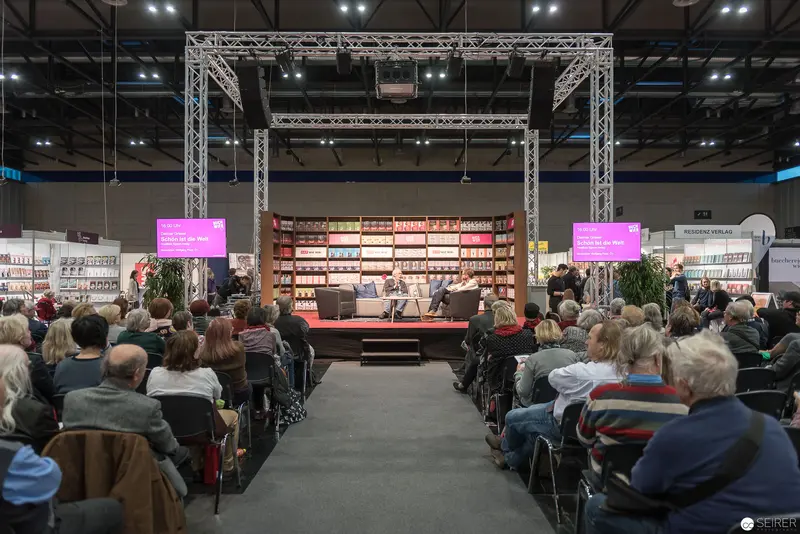 Book Fair Lecture Stage with Audience at Buch Wien 2017 Literary Event