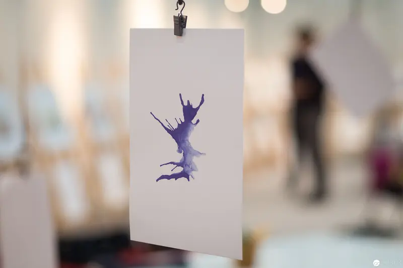 Abstract Watercolor Silhouette in Gallery Exhibit at Buch Wien 2017