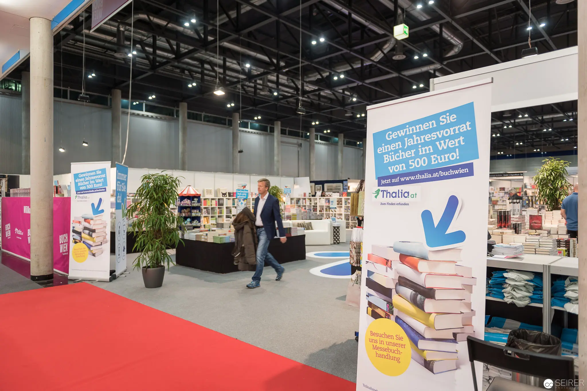 Buch Wien 2017 Book Fair Interior with Exhibition Stand and Red Carpet