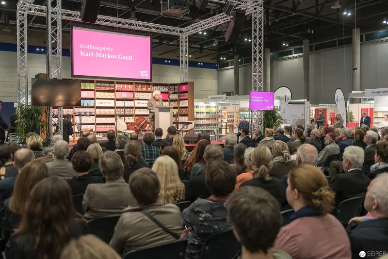 Buch Wien 2017 Opening: Packed Literary Event Audience at Book Fair Presentation