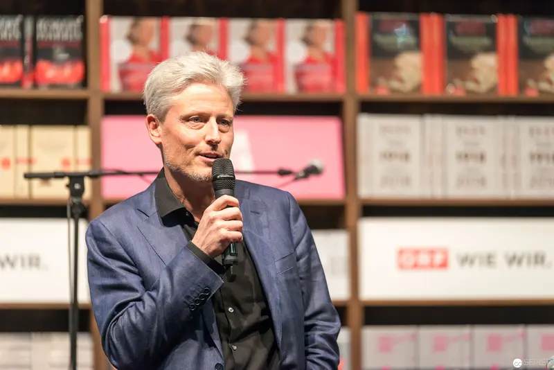 Author Speaking at Buch Wien 2017 Literary Festival Podium