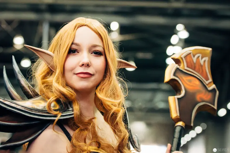 Fantasy Cosplay Portrait of Elf Character with Elaborate Shoulder Armor