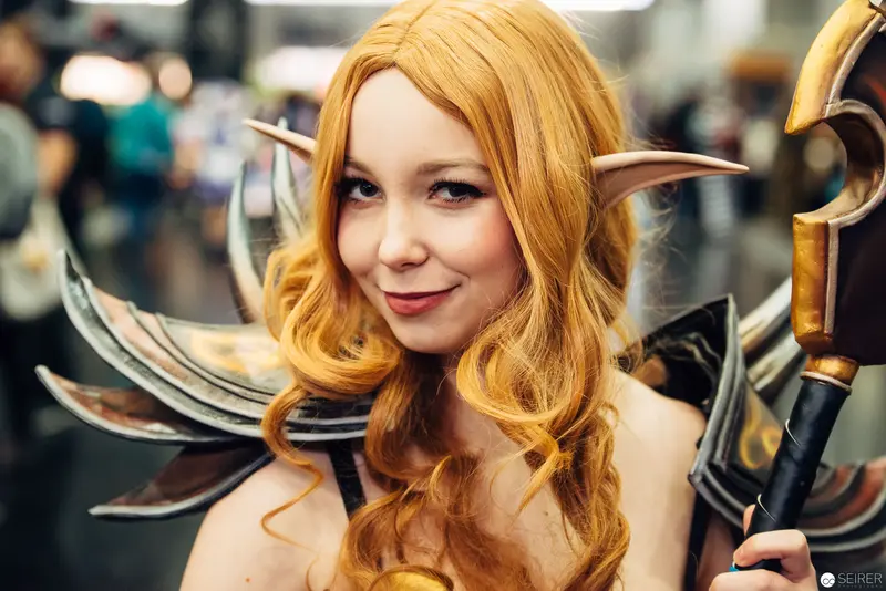 Cosplay Portrait of Elven Character with Fantasy Armor at Convention