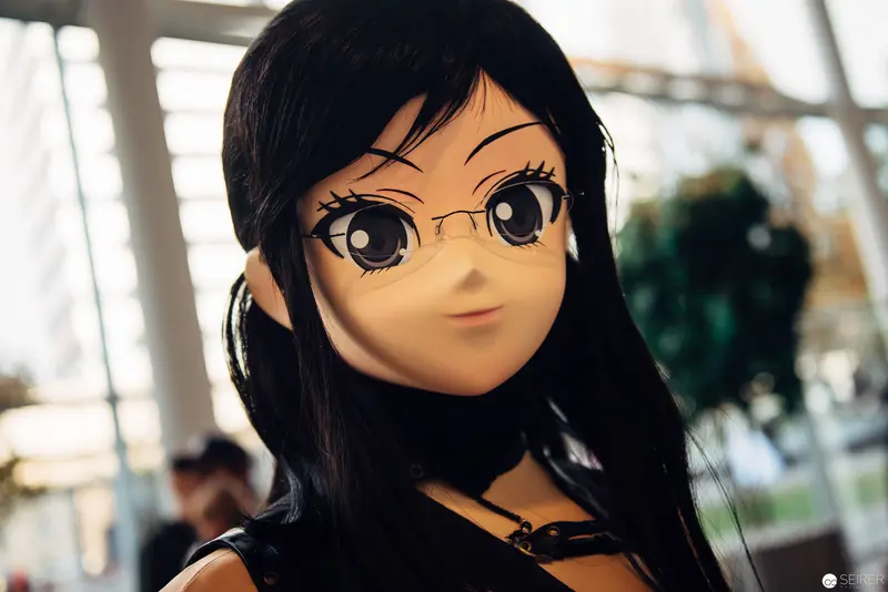 Anime-Style Character with Glasses in Stylized Urban Photography
