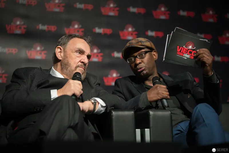 Two Speakers at Film Festival Event Discussing Animated Gestures