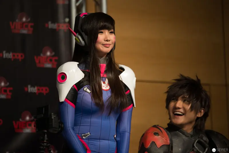 Cosplay Performance at VICCG Event with Duo in Character Costumes
