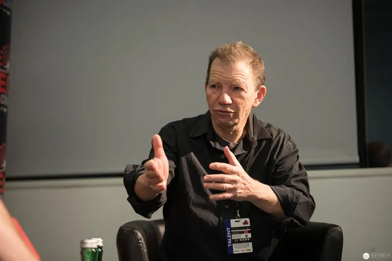 Max Grodenchik Gesturing during VIECC 2017 Interview Panel Discussion