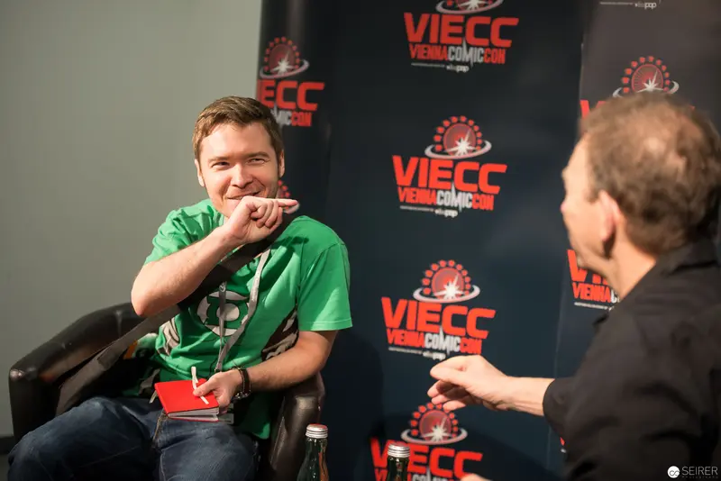 Max Grodenchik Laughing During VIECC 2017 Interview with Chase Masterson