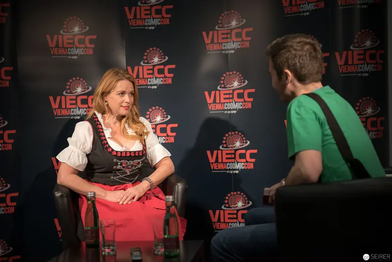 Chase Masterson and Max Grodenchik at Vienna ComicCon 2017 Press Interview