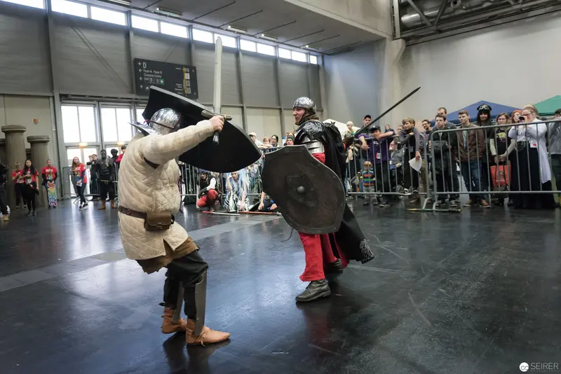 Historical Fencing Demonstration by Klingenspiel Society at Indoor Event