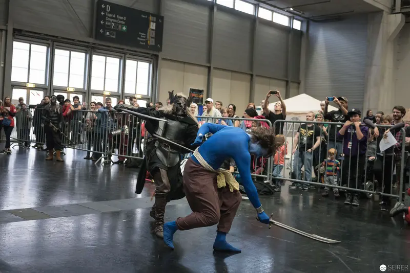 Historic Fencing Performance at Klingenspiel Exhibition with Dynamic Sword Combat