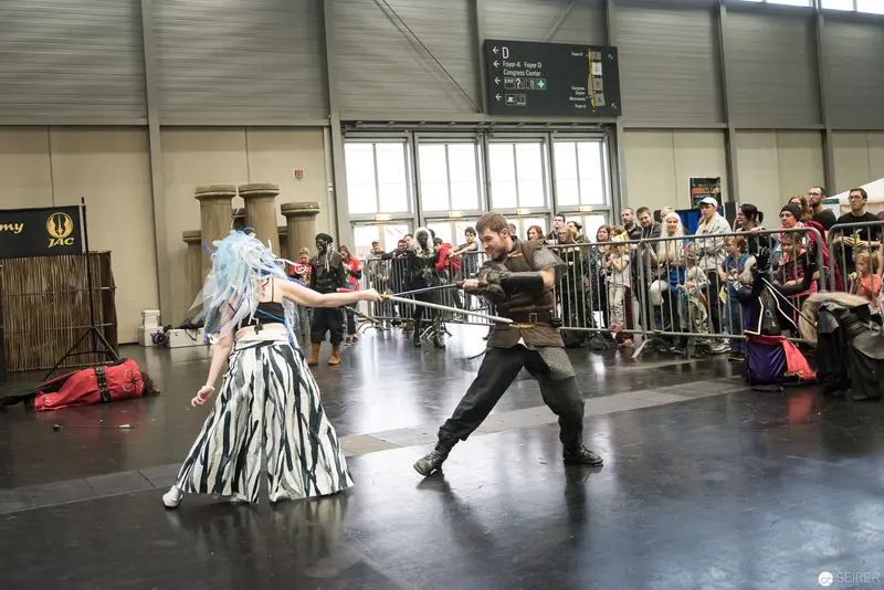 Klingenspiel Historic Fencing Performance with Costumed Performers at Indoor Event
