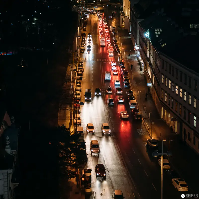 Night Traffic Illumination: Urban Street Congestion in Dense Metropolitan Landscape