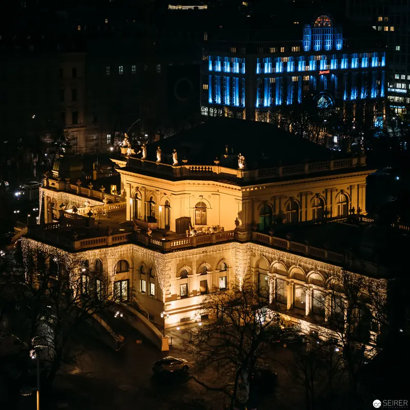 Illuminated Viennese Architectural Gem: Hotel Intercontinental at Night
