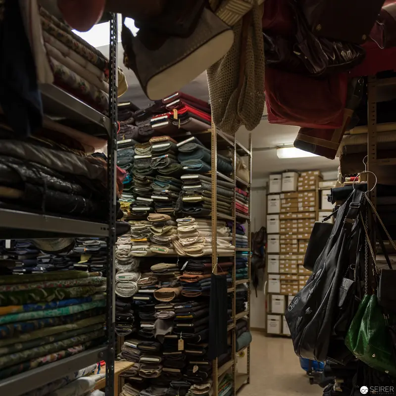 Fabric Archive Storage: Densely Stacked Textile Collection in Archival Space