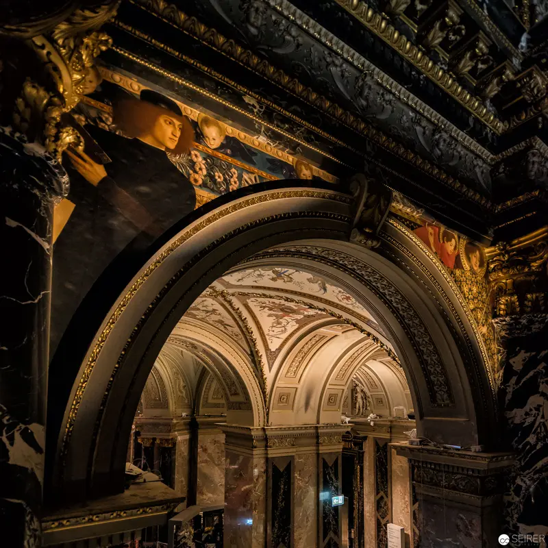 Ornate Archway in Golden Light at Kunsthistorisches Museum Vienna