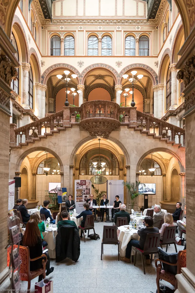 Historic Interior with Visitors at Grand Ornate Architectural Venue