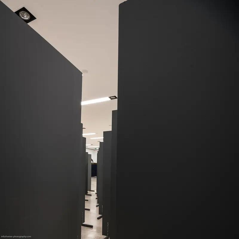 Geometric Architectural Abstraction in Black and White Spatial Composition