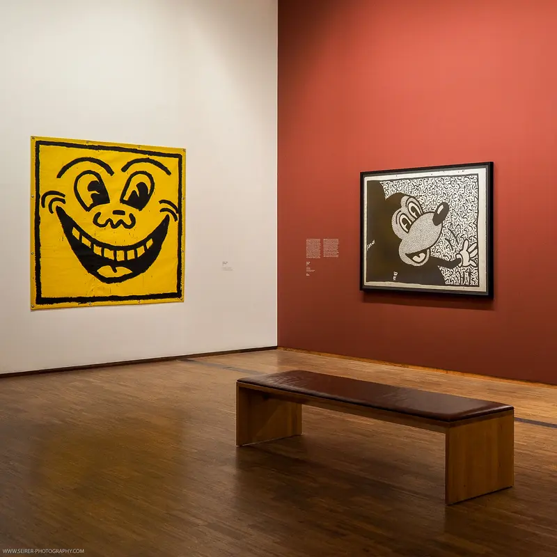 Pop Art Gallery Installation with Keith Haring and Andy Warhol Works