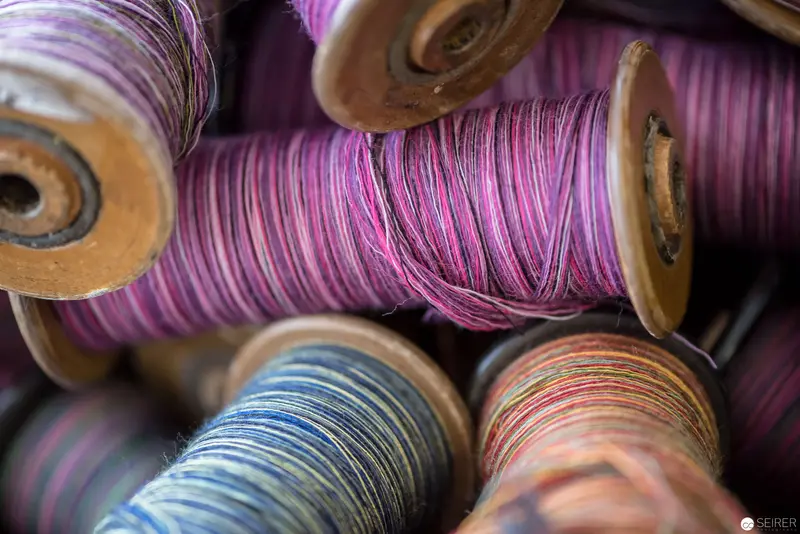 Multicolored Silk Thread Spools: Textile Craft Chromatic Composition