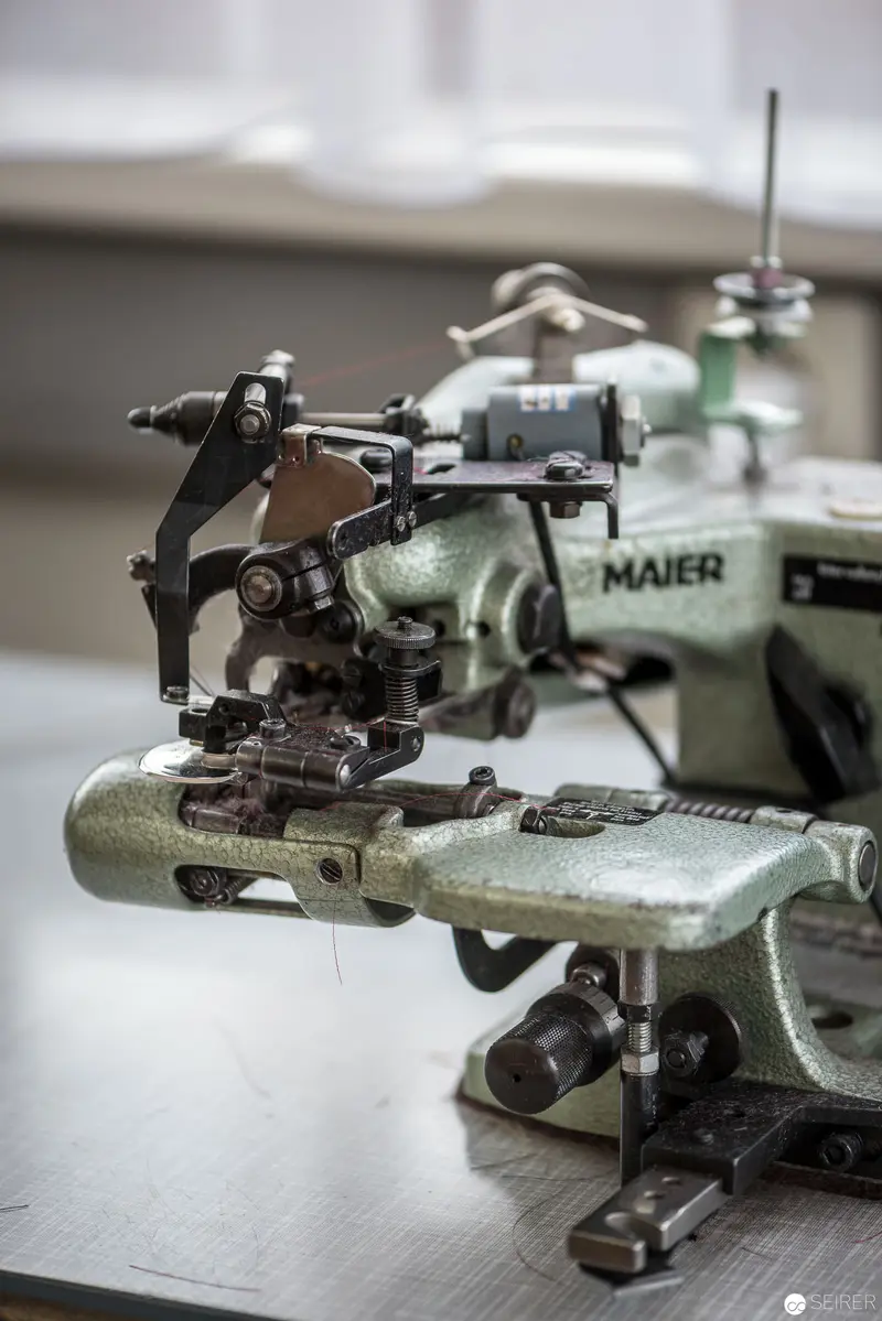 Vintage Mauser Industrial Sewing Machine in Detailed Mechanical Close-Up