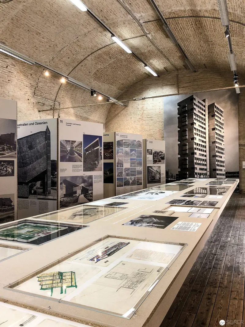 Architectural Exhibition of Urban Design Blueprints in Vaulted Historic Space