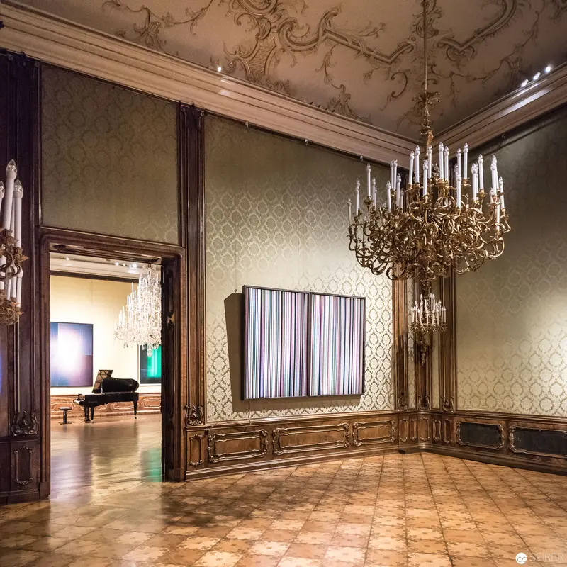 Baroque Chamber with Modern Art: Ornate Salon at Wienerroither and Kohlbacher Gallery