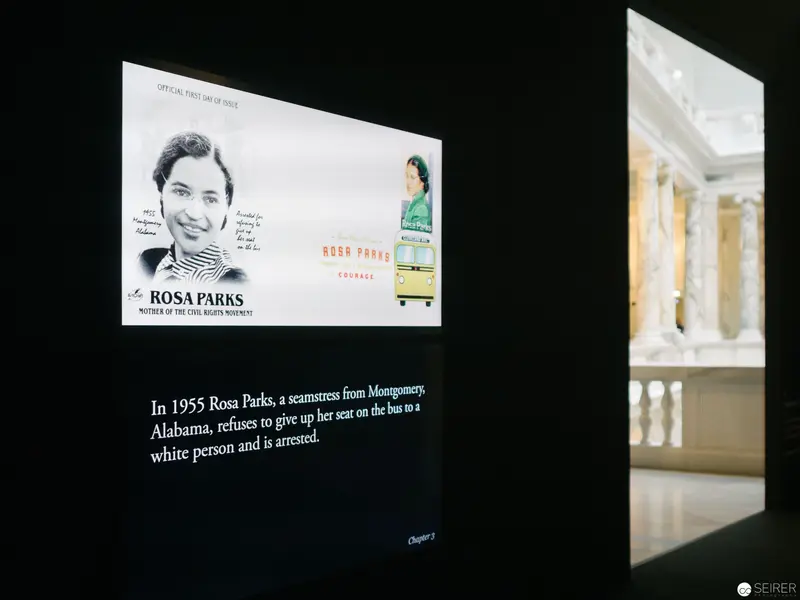Rosa Parks Museum Display Commemorating Civil Rights Moment in Montgomery, Alabama