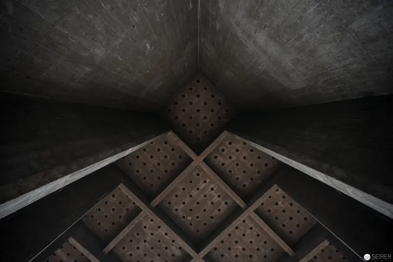 Perforated Concrete Geometric Abstraction in Architectural Interior Symmetry